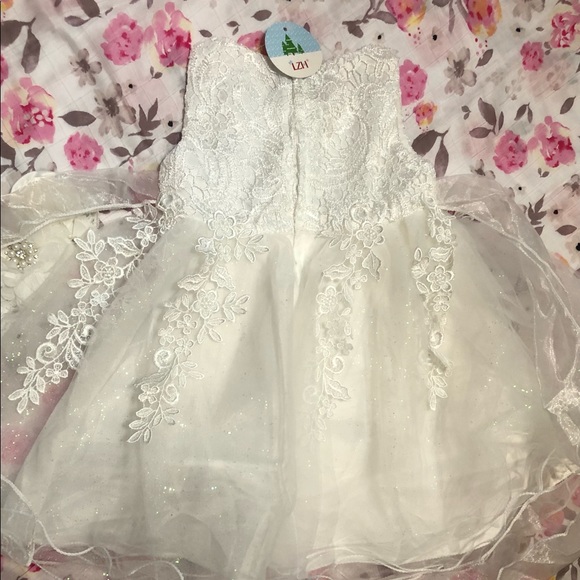 LZH Baby Girl Ivory Tulle & Lace Formal Party Dress - Size 24 months - Picture 5 of 16